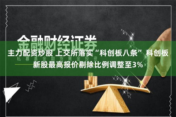 主力配资炒股 上交所落实“科创板八条” 科创板新股最高报价剔除比例调整至3%