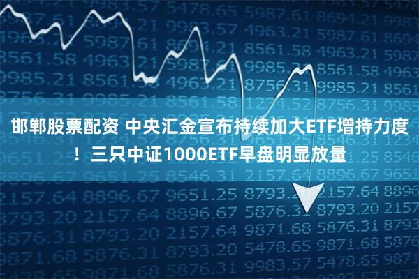 邯郸股票配资 中央汇金宣布持续加大ETF增持力度！三只中证1000ETF早盘明显放量